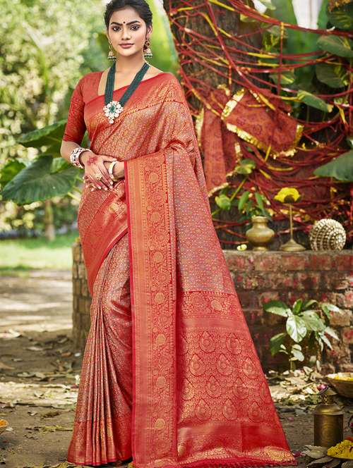 women self design banarasi saree with blouse - 22053695 - Very Small Image - 1