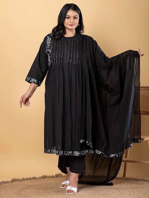 women three quarter sleeve kurta pant with dupatta set - 22058475 - Very Small Image - 1