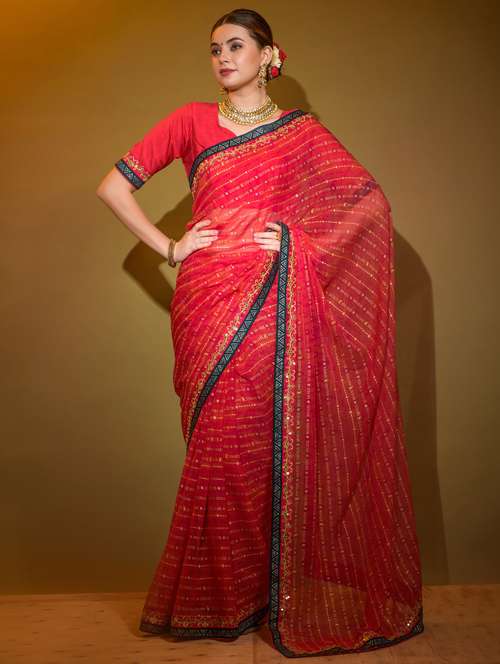 women printed casual wear saree with blouse - 22060278 - Very Small Image - 1
