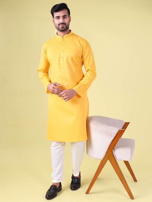 men mandarin neck kurta pyjama ethnic wear set - 22061893 - Very Small Image - 1