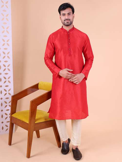 men mandarin neck kurta pyjama ethnic wear set - 22062020 - Very Small Image - 1