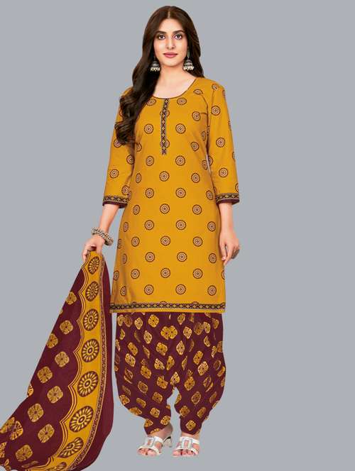 women printed unstitched salwar suit set - 22065944 - Very Small Image - 1