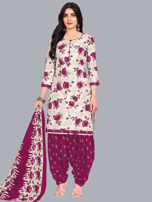women floral printed unstitched salwar suit set - 22065961 - Very Small Image - 1