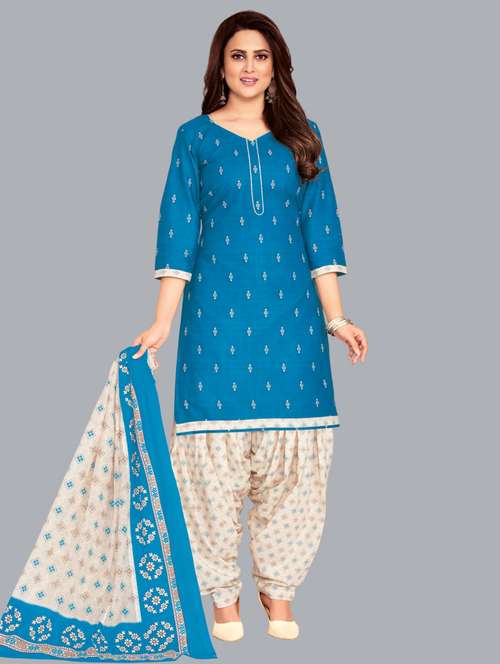 women printed unstitched salwar suit set - 22065966 - Very Small Image - 1