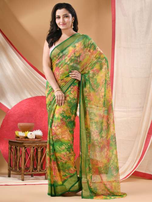 women floral printed saree - 22072235 - Very Small Image - 1