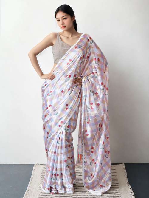 women printed casual wear saree with blouse - 22076039 - Very Small Image - 1