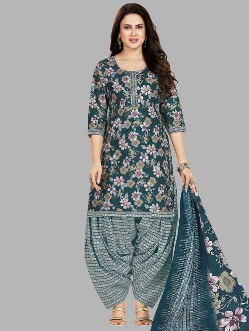women floral printed unstitched salwar suit set - 22079479 - Very Small Image - 1