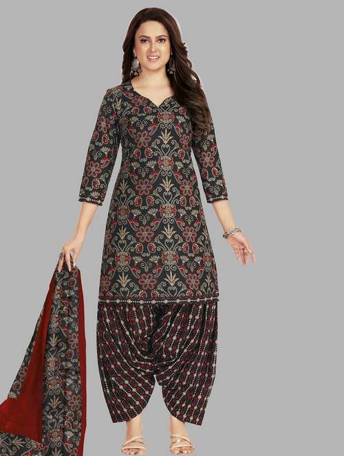 women printed unstitched salwar suit set - 22079483 - Very Small Image - 1