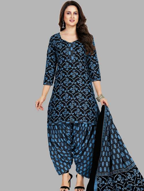 women printed unstitched salwar suit set - 22079487 - Very Small Image - 1