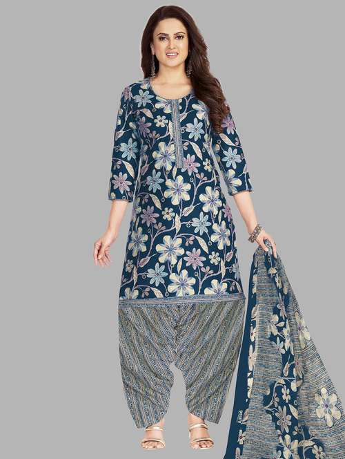 women floral printed unstitched salwar suit set - 22079489 - Very Small Image - 1