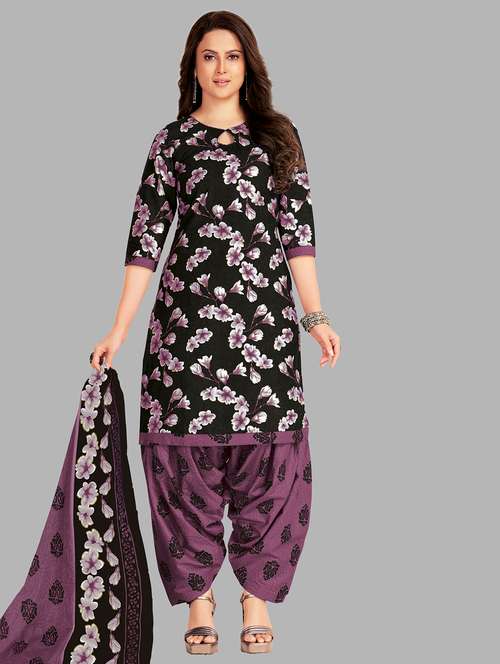 women floral printed unstitched salwar suit set - 22079502 - Very Small Image - 1