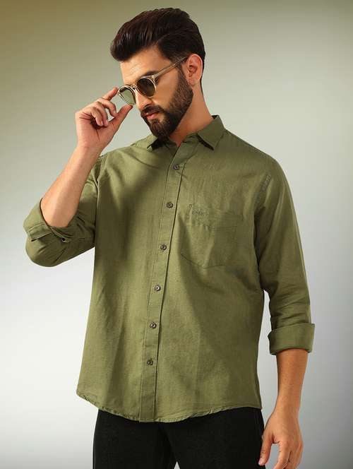 men solid long sleeve regular fit casual shirt - 22079698 - Very Small Image - 1