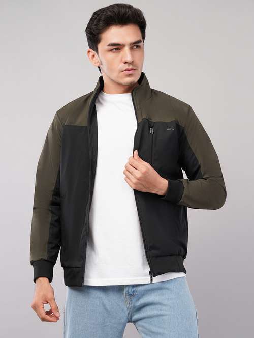 men color block long sleeve windcheater jacket - 22079780 - Very Small Image - 1