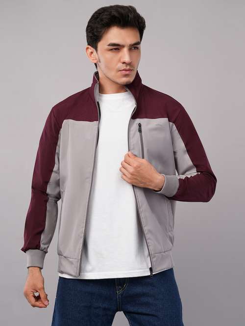 men color block long sleeve windcheater jacket - 22079781 - Very Small Image - 1
