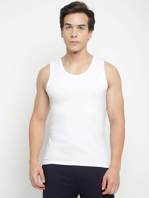 white 100% cotton vest - 22083211 - Very Small Image - 1