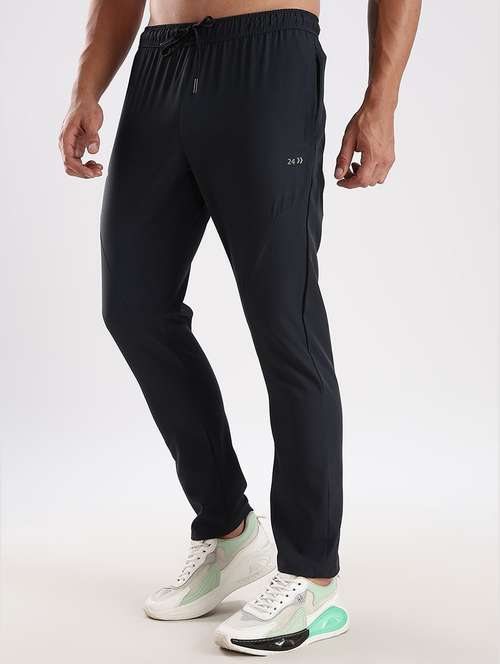 men solid mid rise full length track pant - 22085092 - Very Small Image - 1