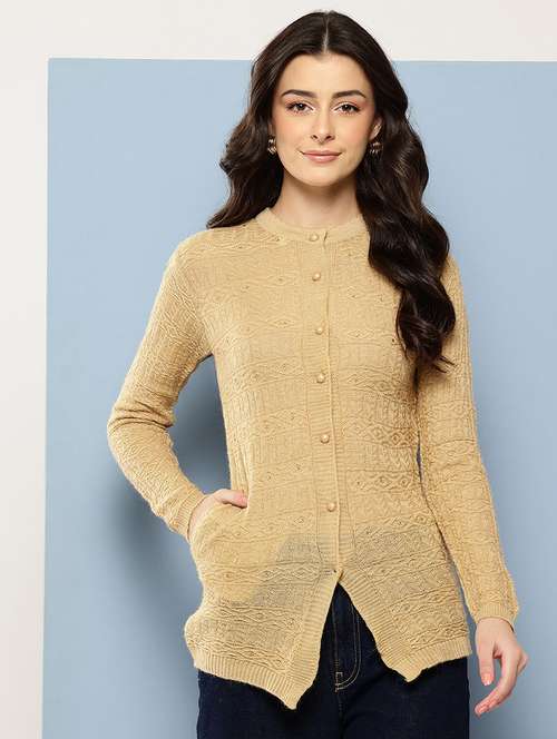 women self designed long sleeve cardigan - 22086521 - Very Small Image - 1