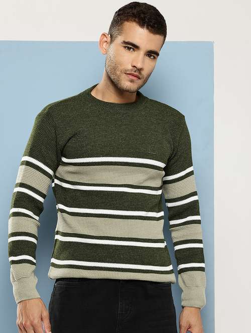 men striped long sleeve regular fit pullover  - 22086573 - Very Small Image - 1