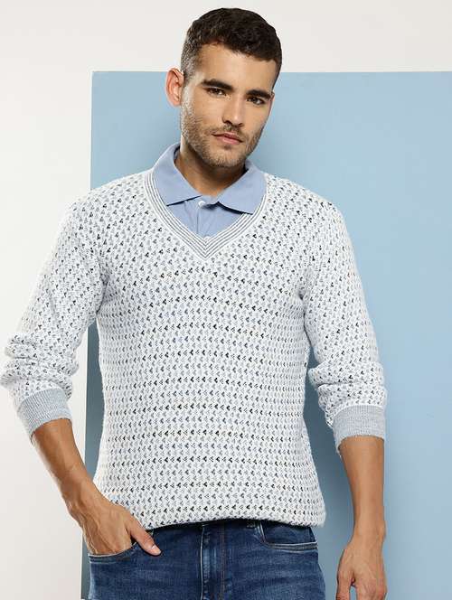 men self design long sleeve regular fit pullover  - 22086613 - Very Small Image - 1