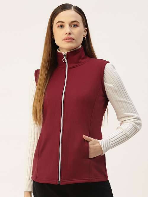 women solid sleeveless jacket - 22087091 - Very Small Image - 1