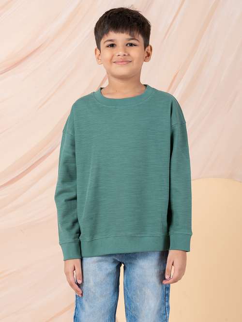 boys solid round neck long sleeve sweatshirt - 22088669 - Very Small Image - 1