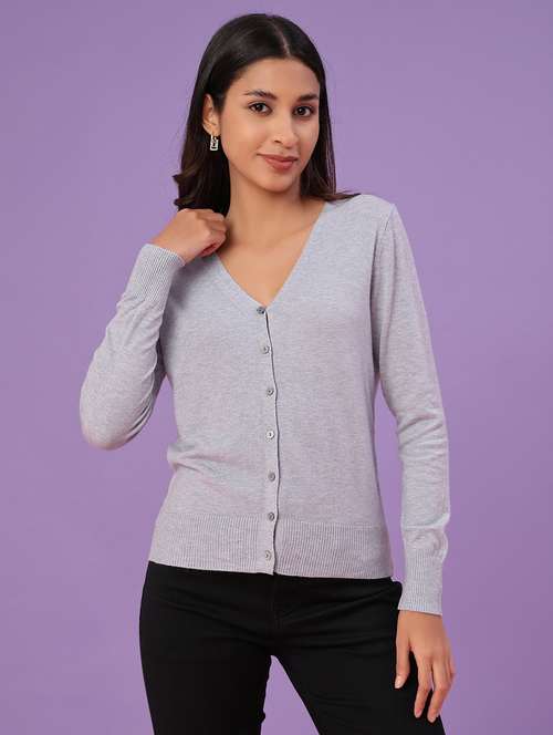 women solid long sleeve cardigan - 22092884 - Very Small Image - 1