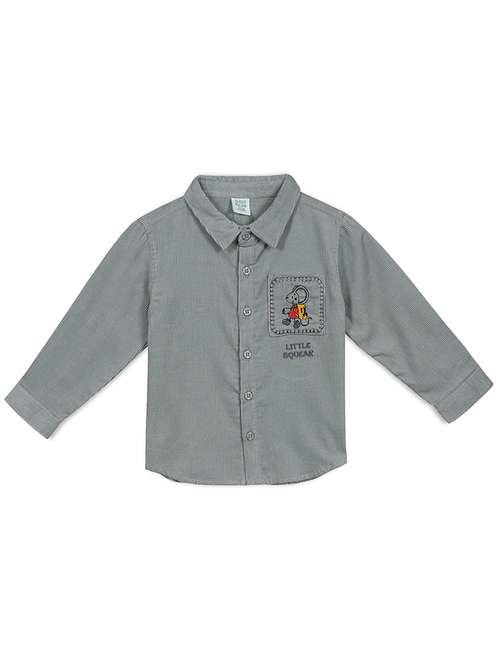 boys solid long sleeve collared shirt - 22093531 - Very Small Image - 1