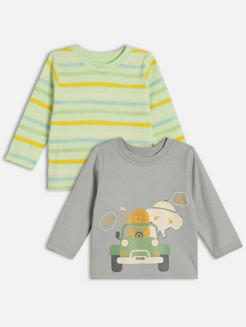 boys pack of 2 printed long sleeve t-shirt - 22093562 - Very Small Image - 1