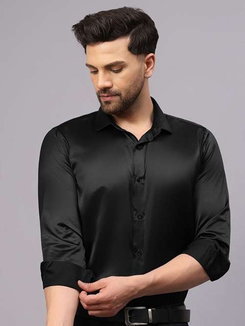 men solid long sleeve regular fit casual shirt - 22094514 - Very Small Image - 1