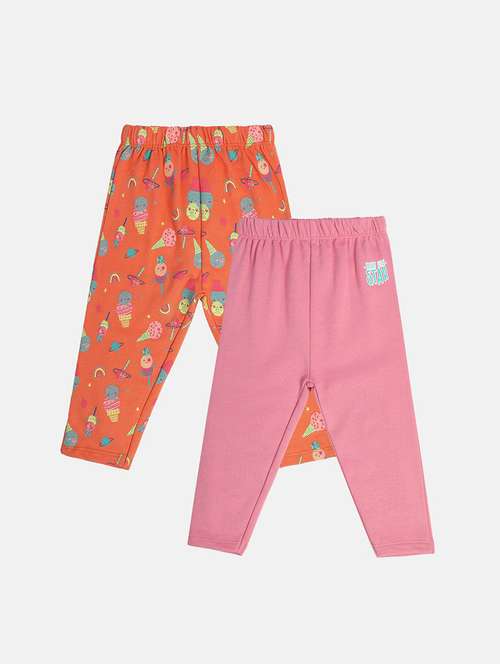 girls pack of 2 printed mid rise legging - 22108316 - Very Small Image - 1