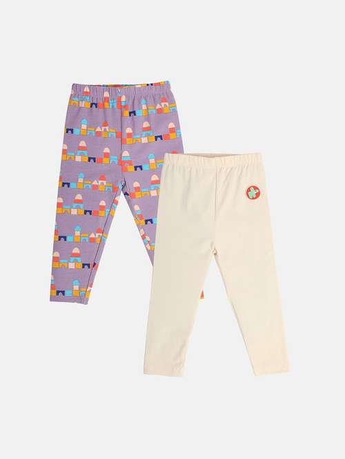 girls pack of 2 printed mid rise legging - 22108320 - Very Small Image - 1