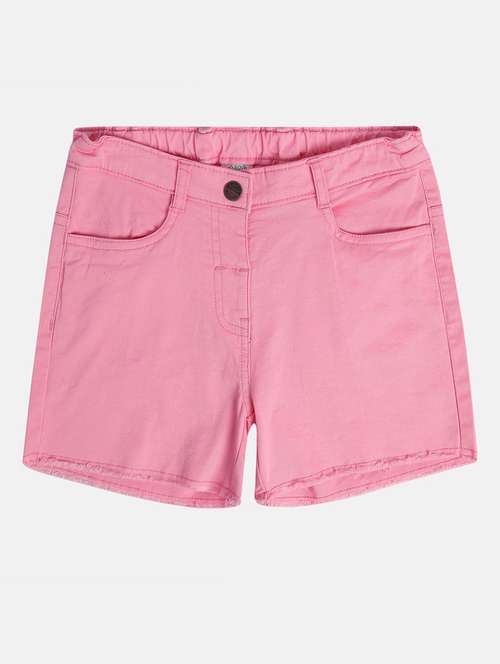 girls solid mid rise shorts - 22108409 - Very Small Image - 1