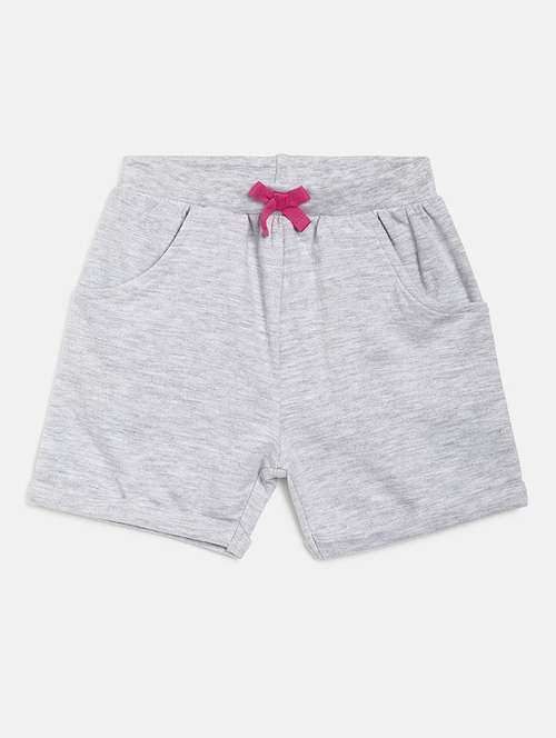 girls solid mid rise shorts - 22108437 - Very Small Image - 1