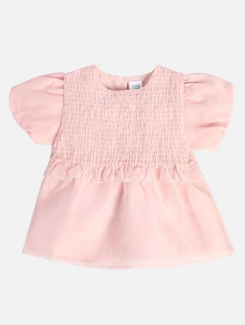 girls solid puff sleeve top - 22108535 - Very Small Image - 1
