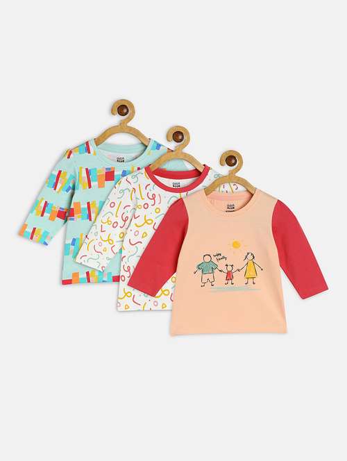 girls pack of 3 printed round neck tee - 22109355 - Very Small Image - 1