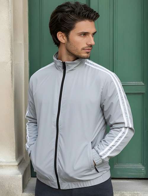 men taped long sleeve lightweight bomber jacket - 22143687 - Very Small Image - 1