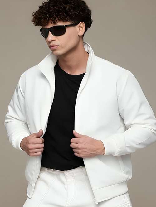 men solid long sleeve lightweight bomber jacket - 22143728 - Very Small Image - 1