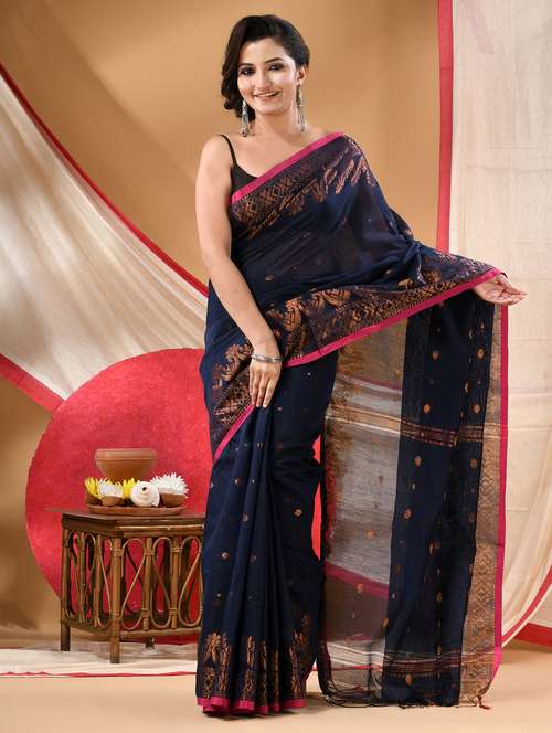 women self design handloom saree with blouse - 22144973 - Very Small Image - 1