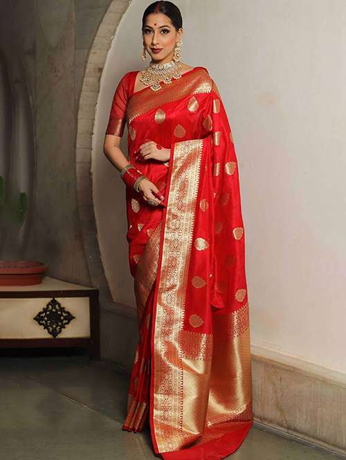 women self design banarasi saree with blouse - 22145295 - Very Small Image - 1
