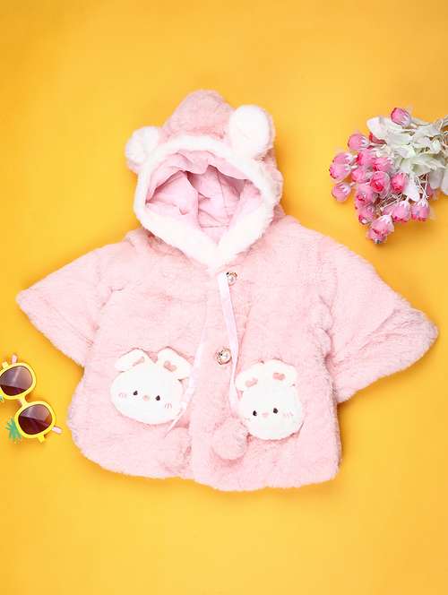 girls self designed long sleeve hooded regular jacket - 22148275 - Very Small Image - 1