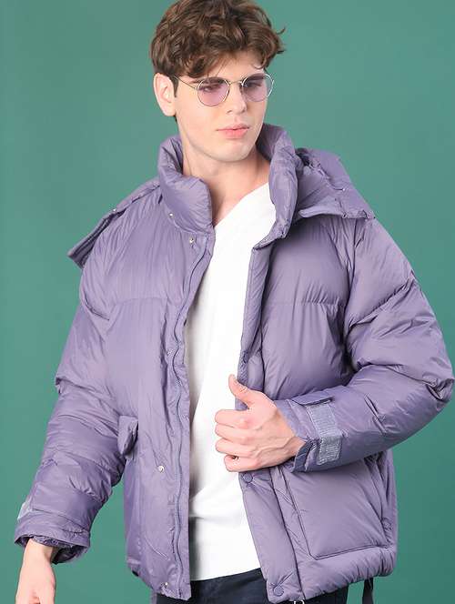 men solid long sleeve puffer jacket - 22155471 - Very Small Image - 1