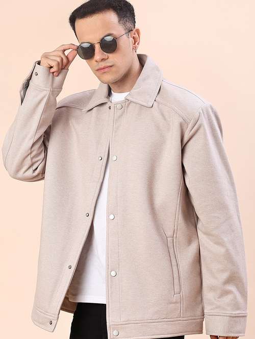 men solid long sleeve regualr fit casual jacket - 22162248 - Very Small Image - 1