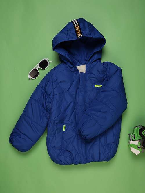 kids solid long sleeve hooded quilted jacket - 22171703 - Very Small Image - 1