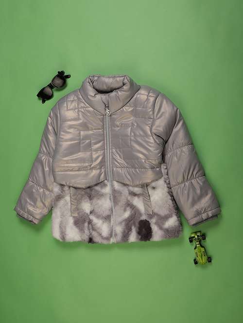 kids solid long sleeve quilted jacket - 22172161 - Very Small Image - 1