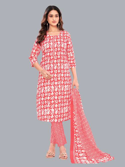 women batik printed three quarter sleeve kurta pant with dupatta set - 22173907 - Very Small Image - 1