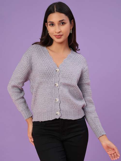 women self designed long sleeve cardigan - 22175360 - Very Small Image - 1