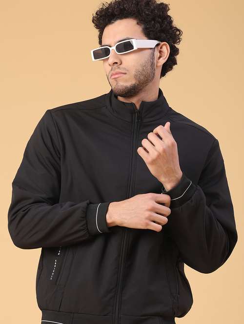 men solid long sleeve insulator bomber jacket - 22177653 - Very Small Image - 1