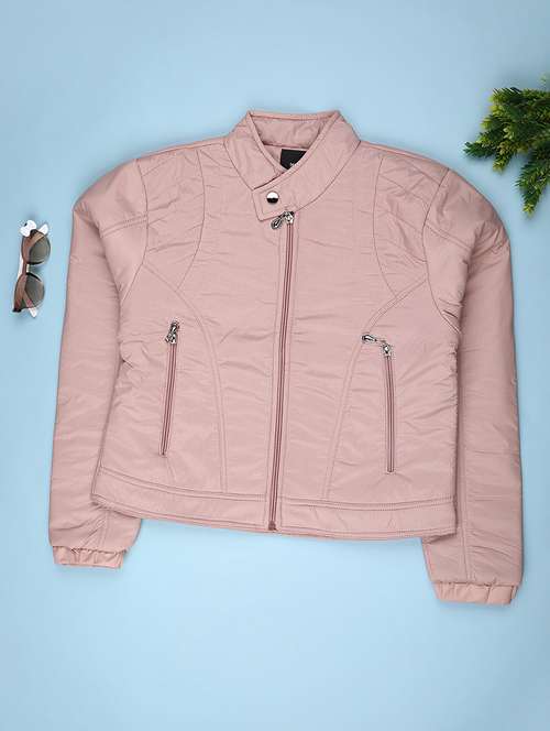 girls solid long sleeve quilted jacket - 22181511 - Very Small Image - 1