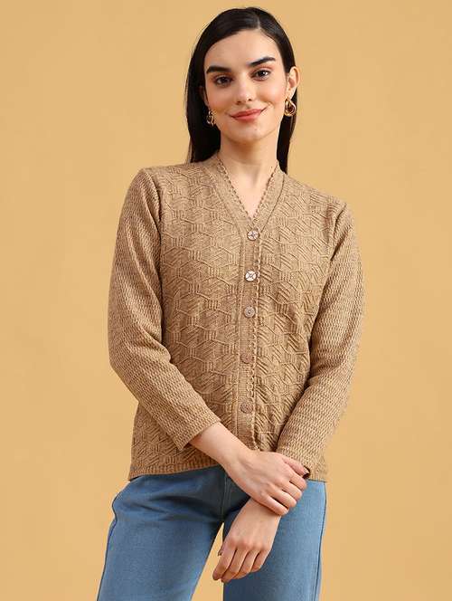 women self designed long sleeve cardigan - 22184615 - Very Small Image - 1