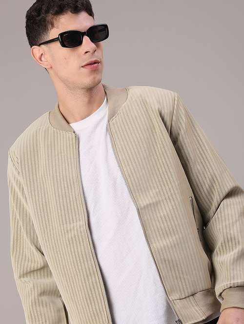men solid long sleeve bomber jacket - 22185308 - Very Small Image - 1